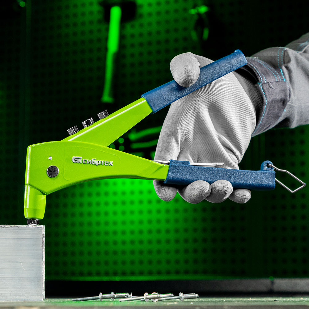 Заклепочник 250 мм, литой корпус, заклепки 2.4-3.2-4.0-4.8 мм Сибртех (40545)