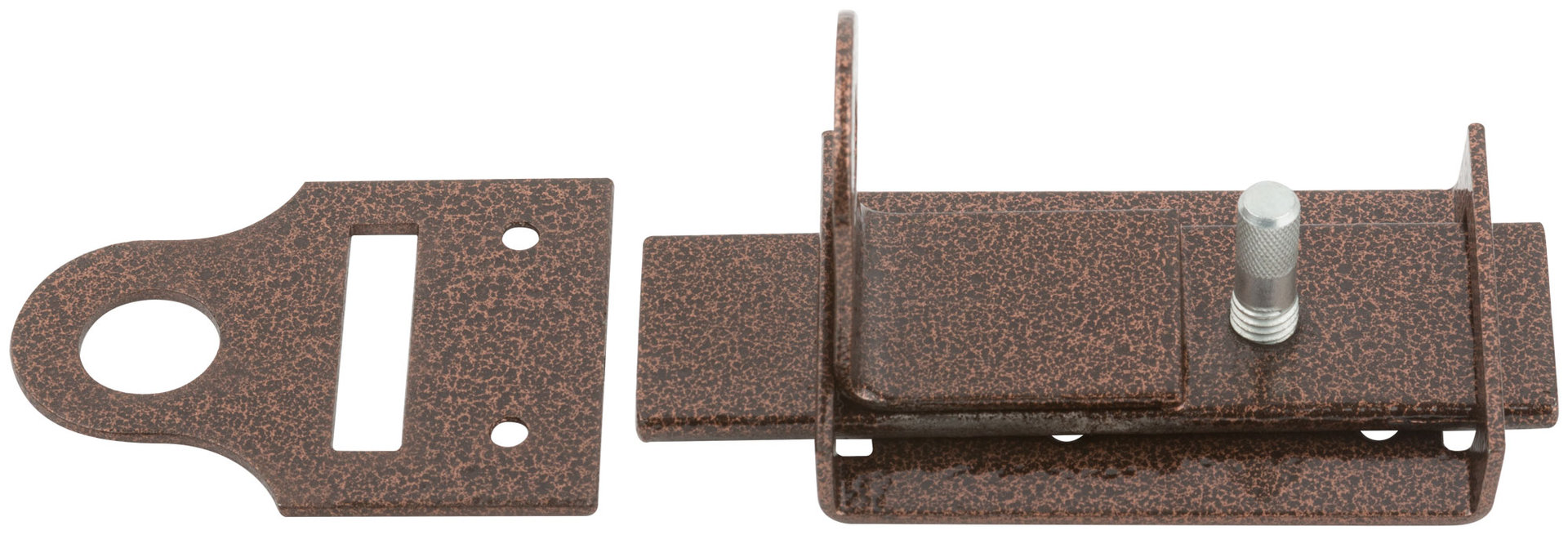 Засов накладной с проушинами, медь (66675)