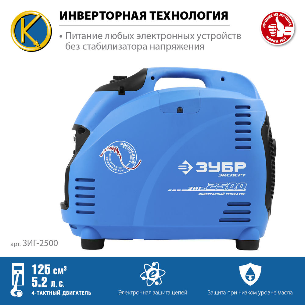 Генератор инверторный 2500 Вт Профессионал ЗУБР ЗИГ-2500