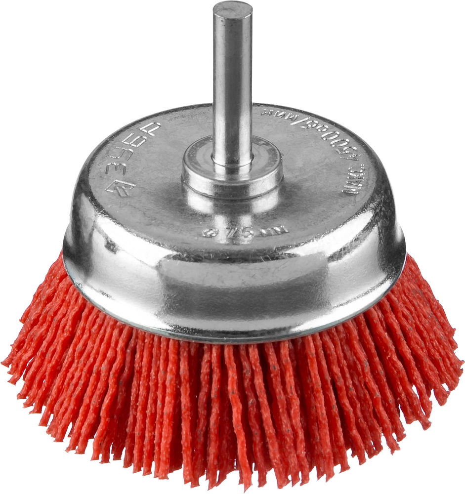 Щетка чашечная для дрели 75 мм, нейлоновая проволока ЗУБР Профессионал 35165-075_z02