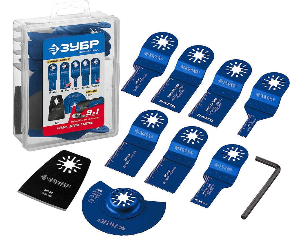 Набор насадок для реноватора НР-9 UniLock, OIS-хвост., 9 предм. ЗУБР Профессионал 15576