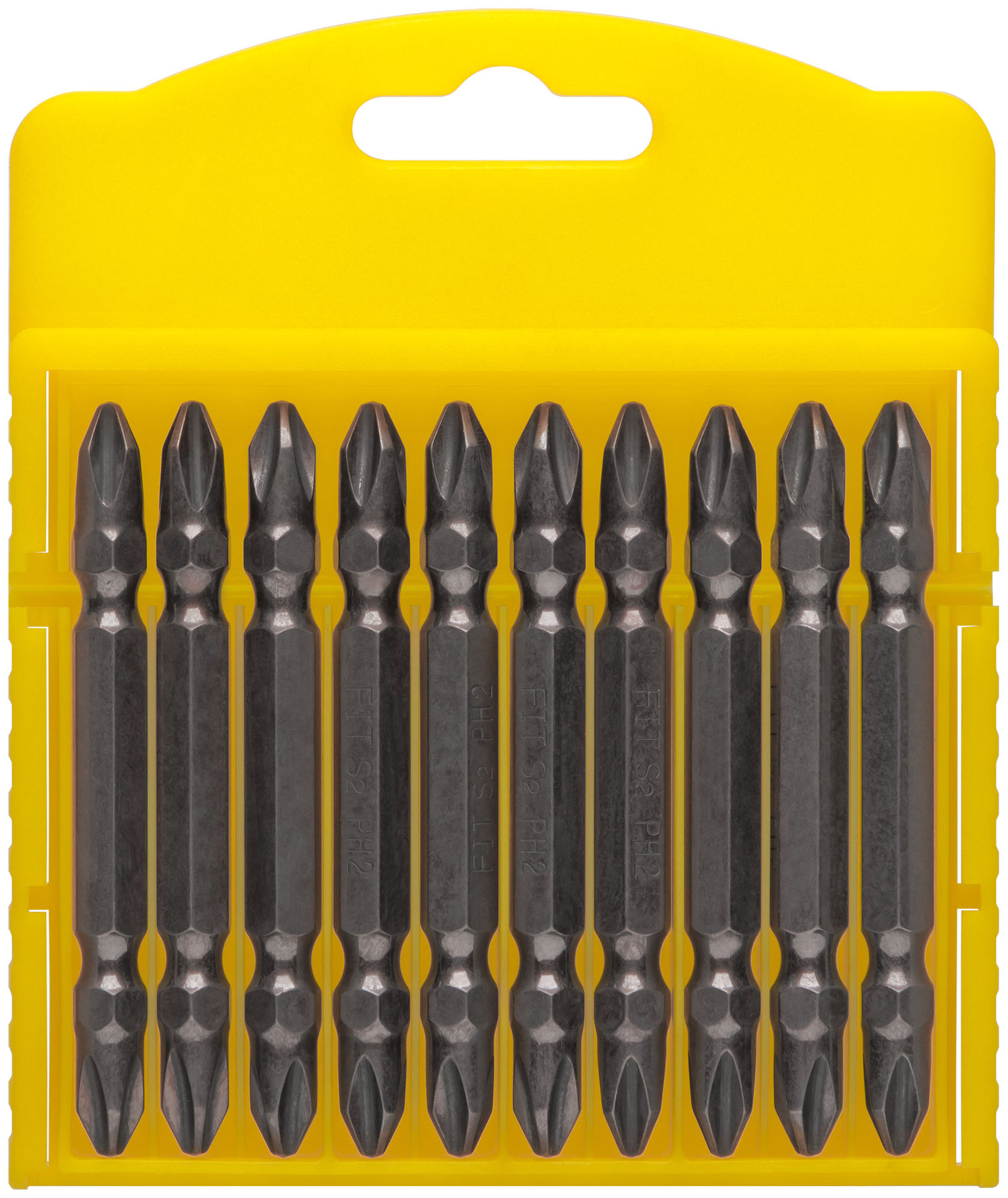 Биты сталь S2, Профи двухсторонние 65 мм PH2/PH2, 10 шт. (56782)