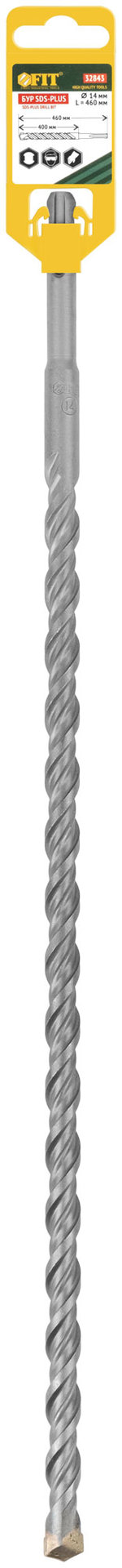 Бур по бетону SDS PLUS, Профи, W-образная вставка, двойная спираль, 14 х 460 мм (32843)
