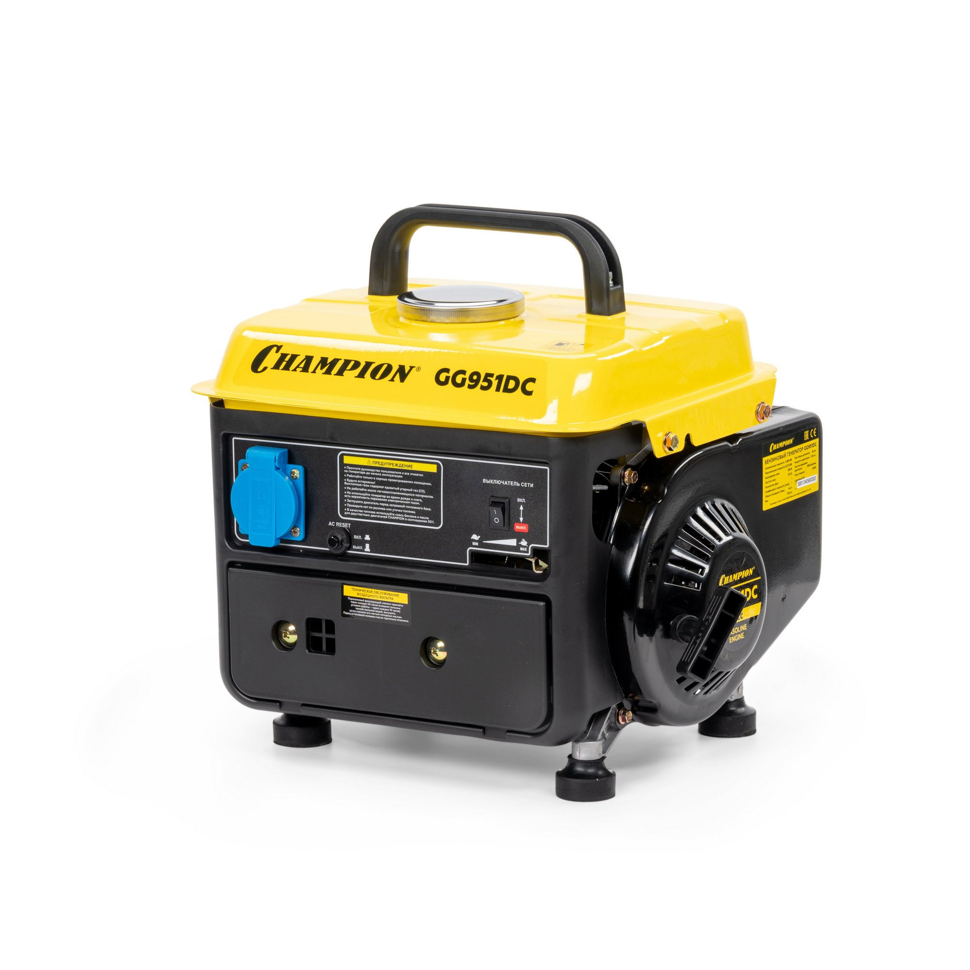 Генератор CHAMPION GG951DC (0,65/0,72кВт 1,36лс 2Т 4,2л 12В 15,9кг) (GG951DC)