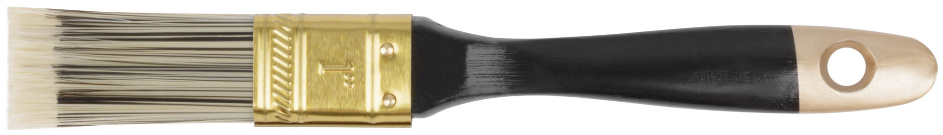Кисть флейцевая Стайл, искусственная черно-белая щетина, деревянная ручка 1 (25 мм) (01183)