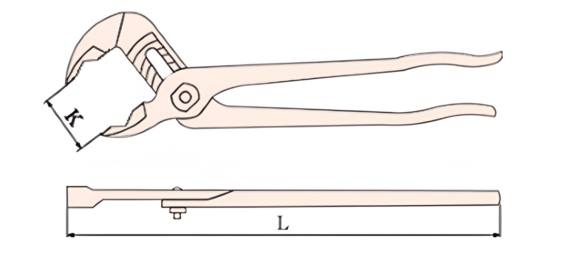 Клещи переставные универсальные 300 искробезопасные сплав BeCu 252A-1004, HORTZ