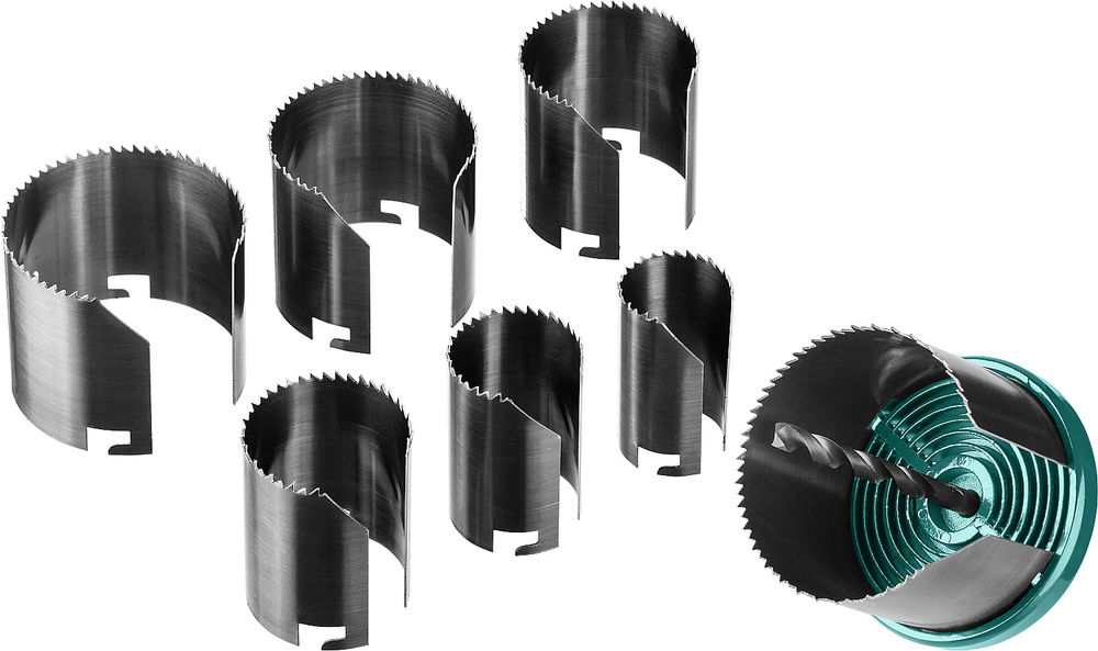 Наборная кольцевая пила по дереву, 7 шт, (25–32–38–45–50–56–62 х 42 мм) KRAFTOOL 29580-H7-42