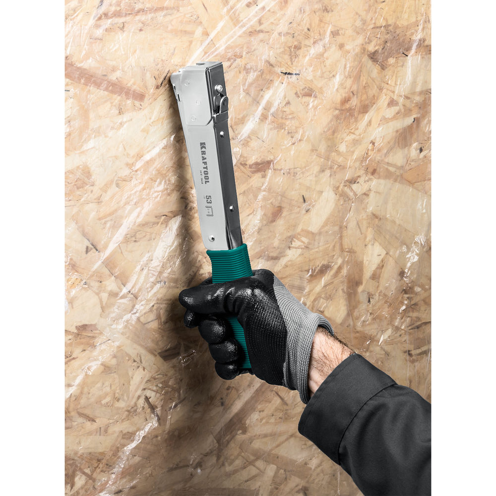 Высокоскоростной стальной скобозабиватель HAMMER TACKER, тип 53 (A/10/JT21) 23GA (6 - 10 мм) KRAFTOOL 3153