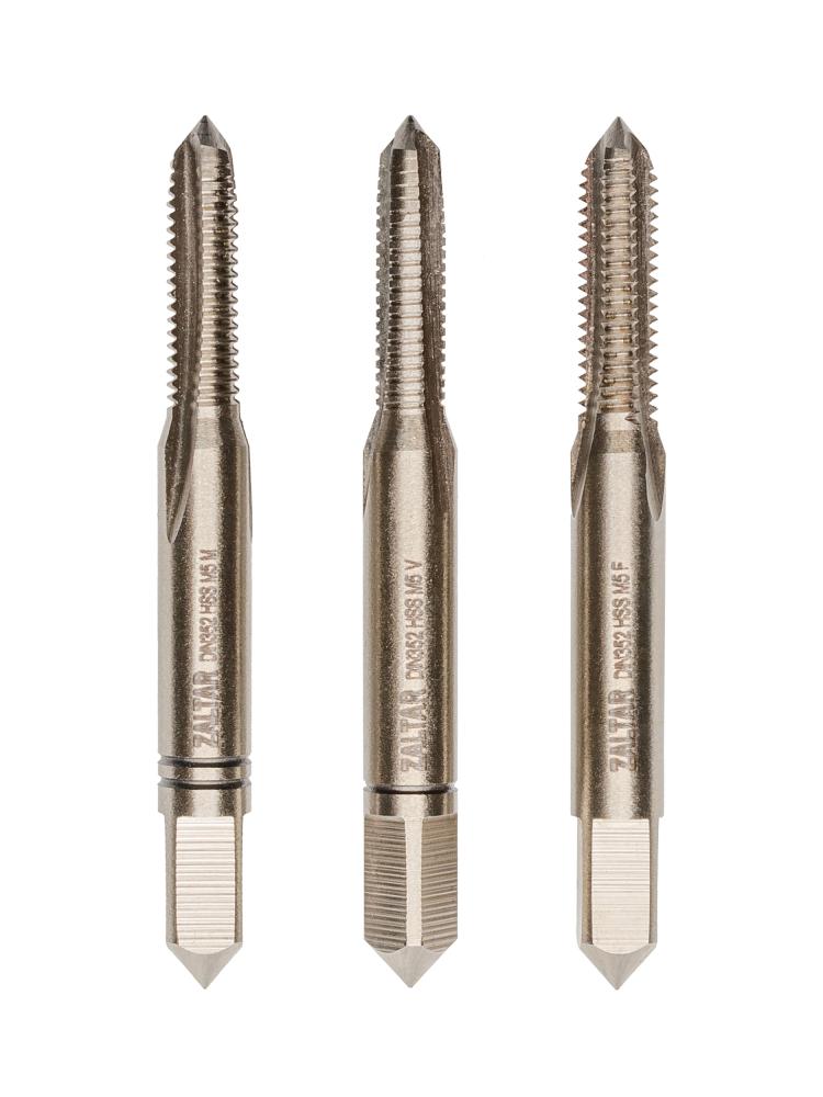 Набор метчиков ручных HSS DIN 352, 3 пр., Nr.1/Nr.2/Nr.3, M5 x 0.8 (ZA-10012)