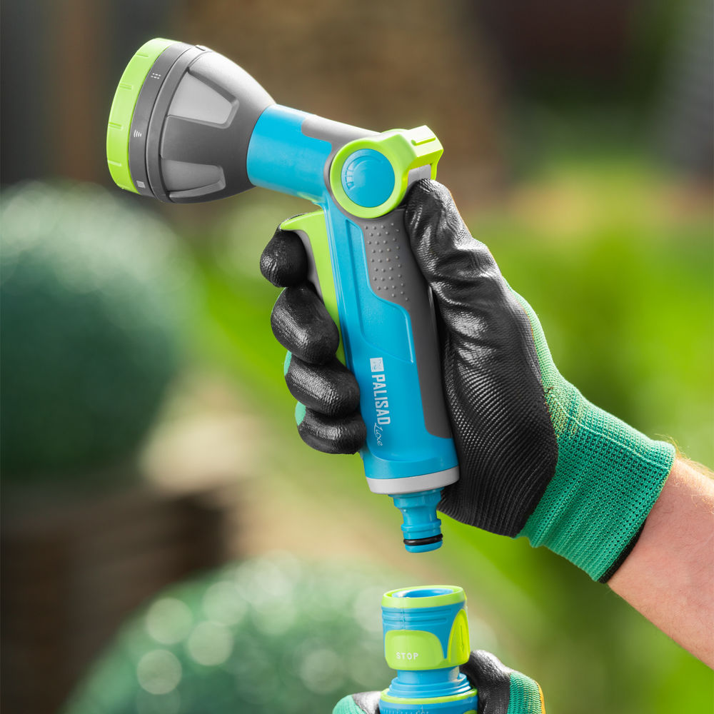 Пистолет-распылитель, 8 режимов, регулируемый, металлический, с курком, LUXE Palisad (65800)