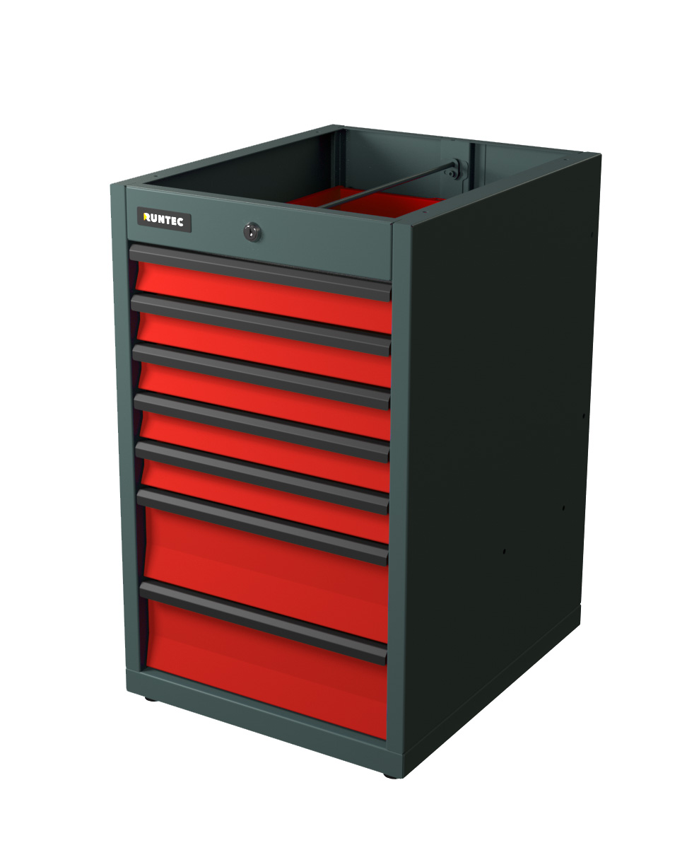 Тумба с 7-ю ящиками красный RUNTEC TI7-7016-3020