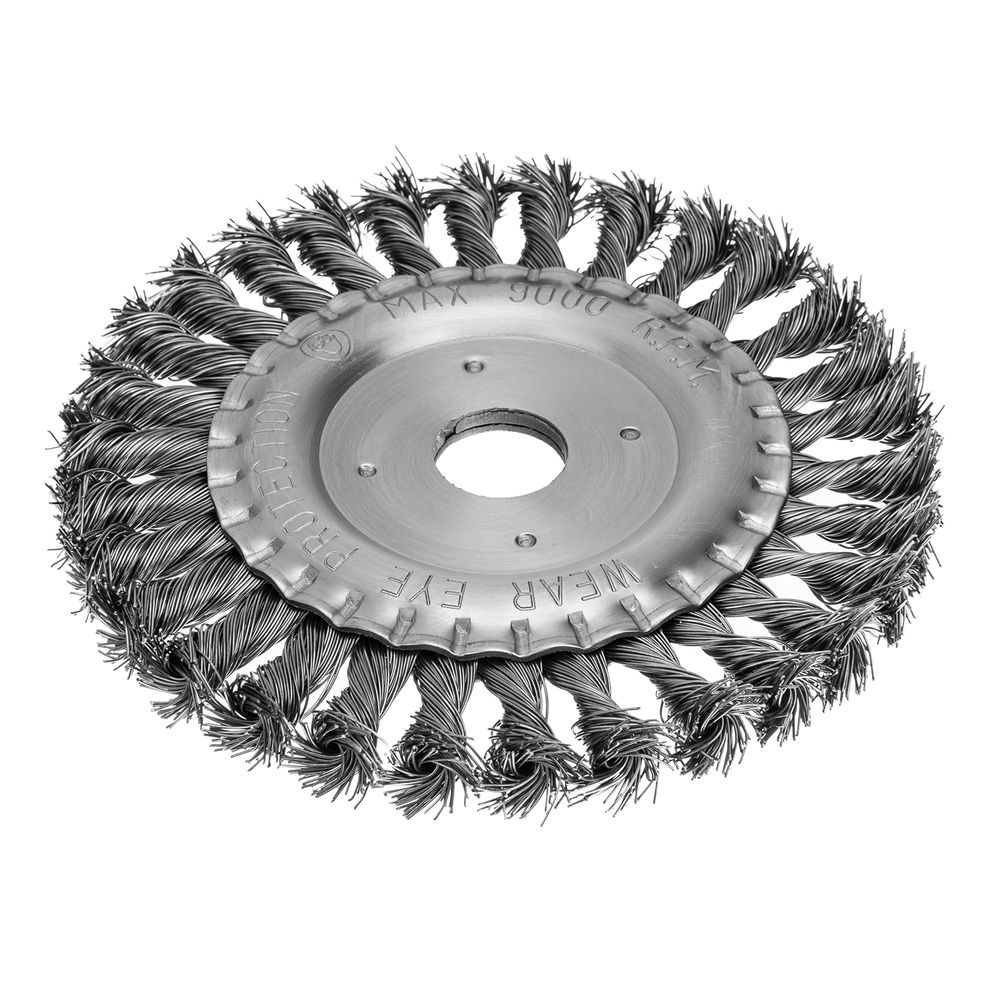 Щетка для УШМ 150 мм, посадка 22.2 мм, плоская, крученая проволока 0.5 мм Matrix (74634)