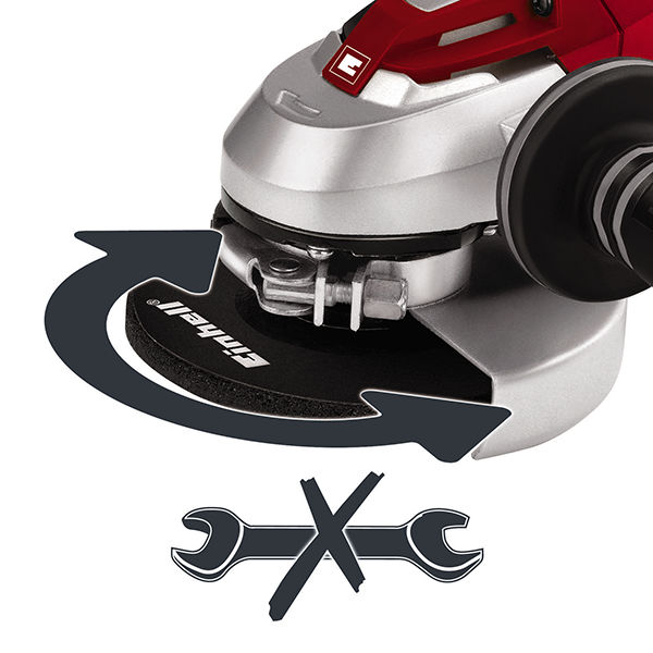 Шлифмашина угловая Einhell TE-AG 125 CE, 1100Вт,125мм,4-12т.об/мин,конст.эл-ка,Rat tail зад.рукоятка (4430860)