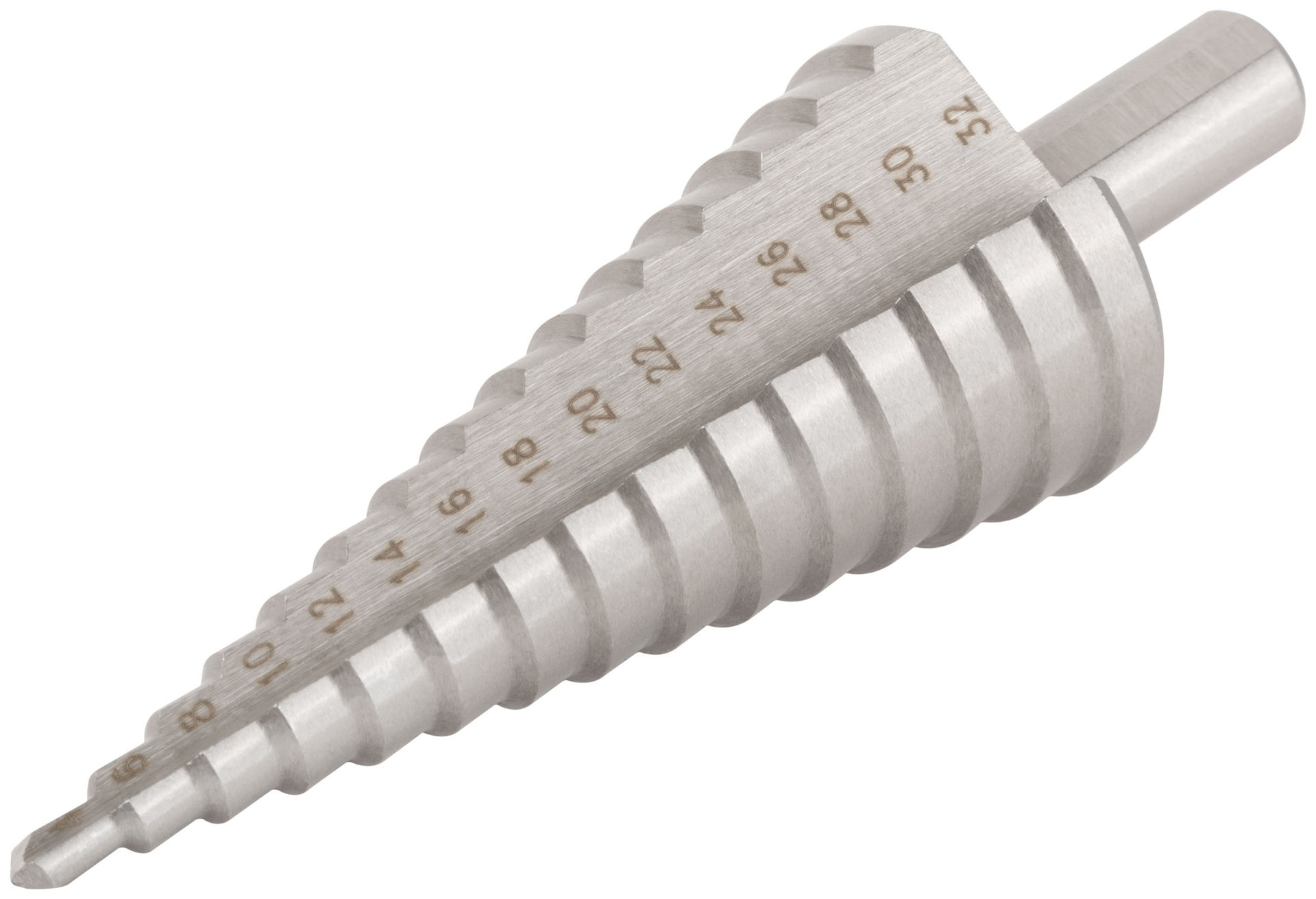 Сверло ступенчатое HSS по металлу, 15 ступеней, 4-32 мм