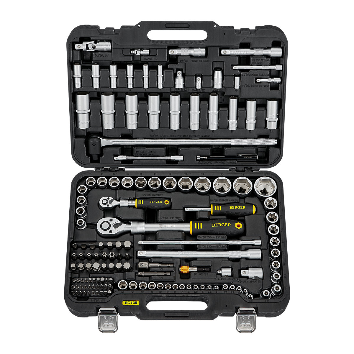 Универсальный набор инструментов BERGER 135 предмет 1/2” - 1/4” «БЕРНАУ» BG135-1214