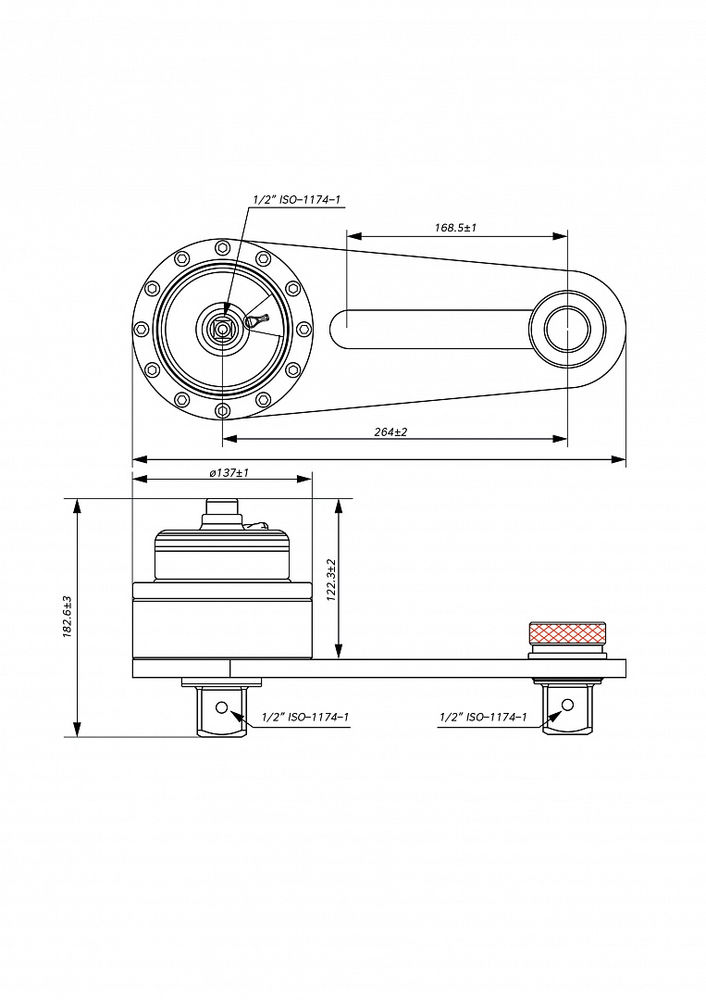 Усилитель крутящего момента, мультипликатор 1/16.8, 1/2 х 1-1/2, 4500 Нм, Licota, AQMT-PN49450