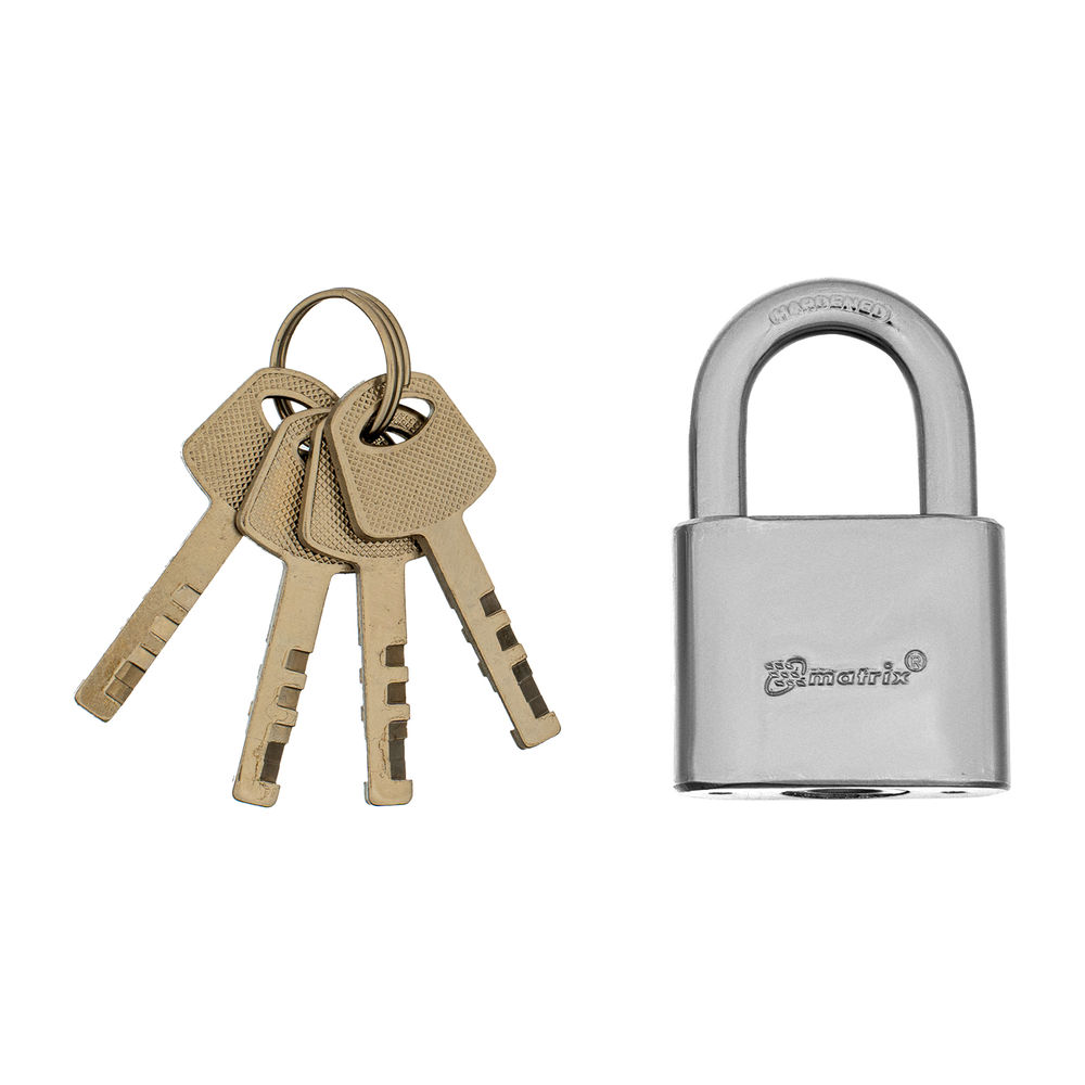Замок навесной, хромированное покрытие 40 мм Matrix (91800)