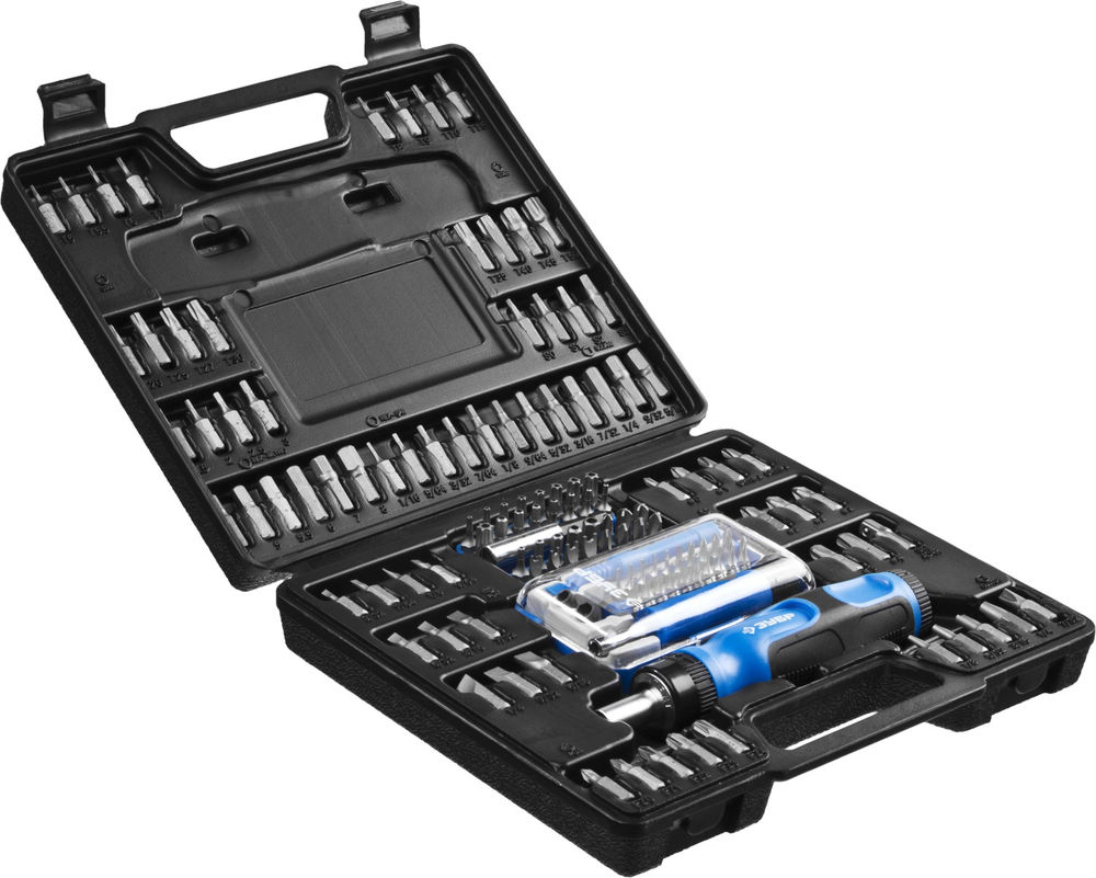 Набор реверсивная отвертка с насадками 129 предм. Профессионал ЗУБР 25237-H129