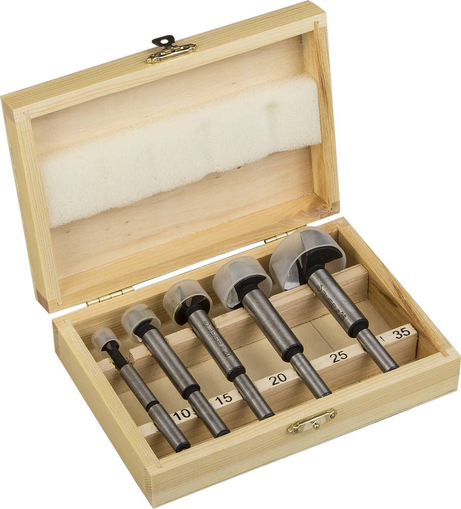 Набор сверл форстнера по дереву фанере ДСП 5 шт 10-15-20-25-35 мм ЗУБР 2994-H5