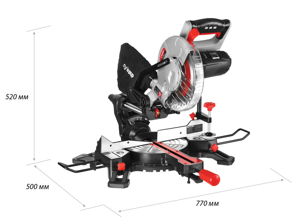 Пила торцовочная d 210 х 30 мм 1600 Вт с протяжкой ЗУБР ЗПТ-210-1600 ПЛ ЗПТ-210-1600 ПЛ