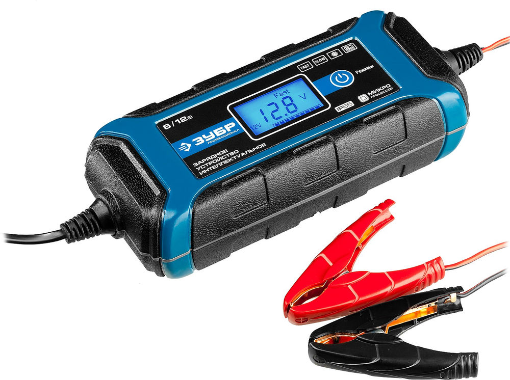 Зарядное устройство 6/12 В 4 А интеллектуальное для аккумуляторов Профессионал ЗУБР ЗУ-120 59300