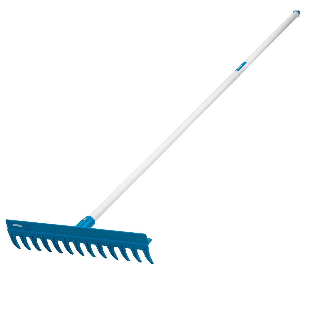 Грабли пластиковые, 430 мм, 13 прямых зубьев, усиленные, металлический черенок, Luxe, Palisad (61739)