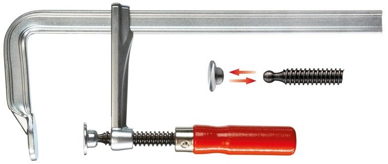 Струбцина цельнометаллическая 160/80, 6 кН, деревянная ручка GZ16 BE-GZ16