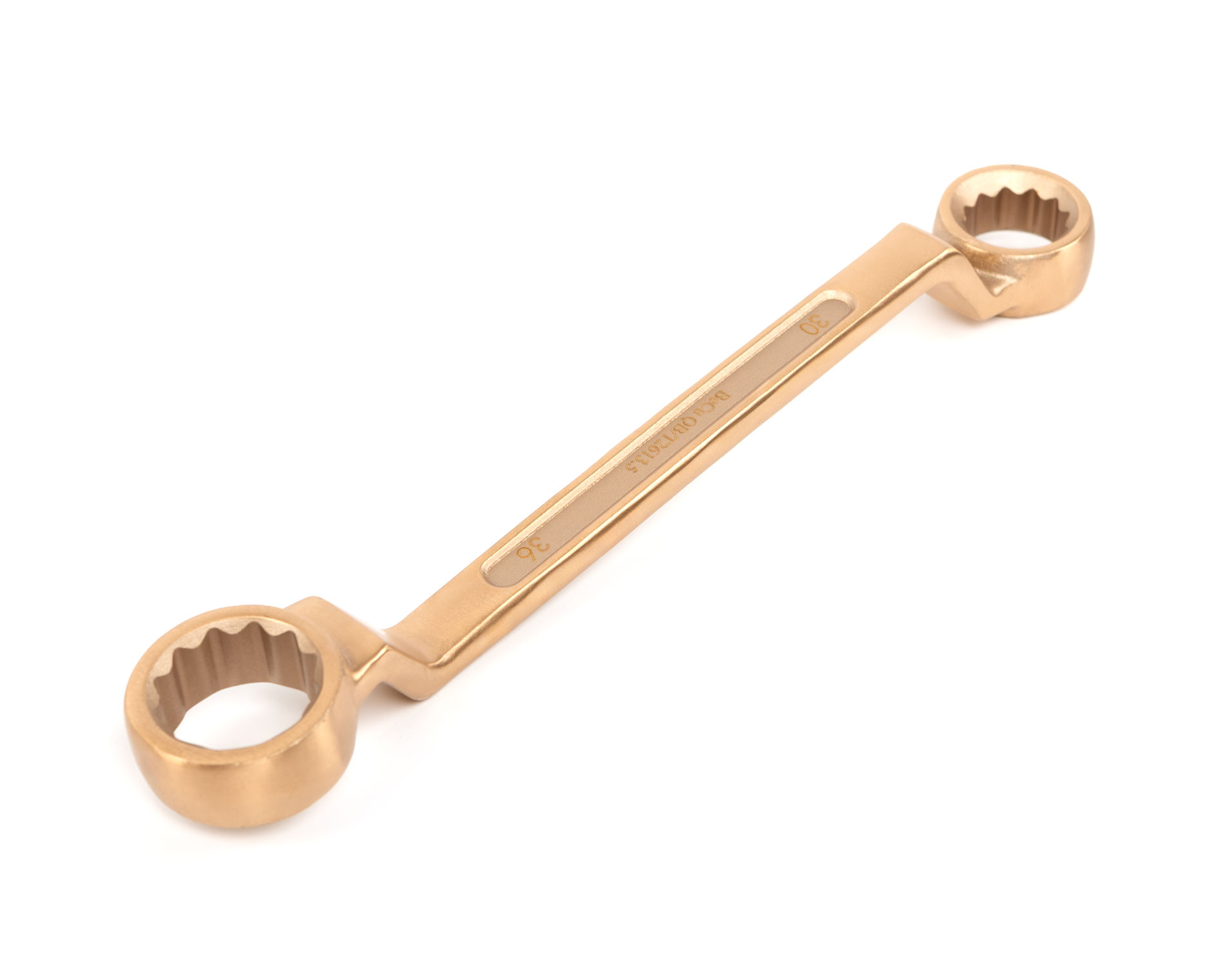 Ключ гаечный накидной двусторонний коленчатый 30х36 искробезопасный сплав BeCu 151-3036, HORTZ