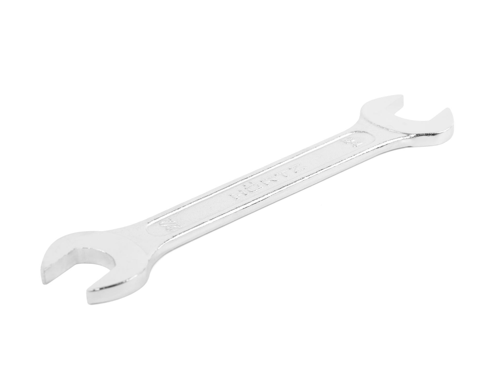 Ключ гаечный рожковый двусторонний 22х24 хромированный на подвесе HORTZ