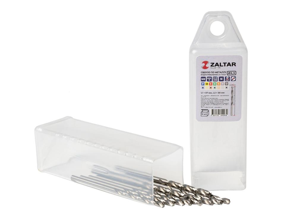 Комплект свёрл по металлу индустриальных, 10 шт, DIN 338, HSS-G, Тип N, 5xD, O2.50 мм (ZA-73025-S10)