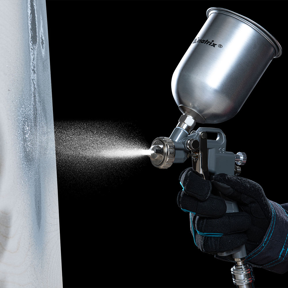 Краскораспылитель пневматический с верхним бачком V 0.6 л, сопло D 1.2, 1.5 и 1.8 мм Matrix (57314)