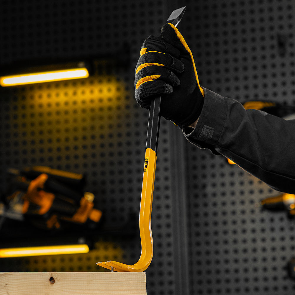 Лом-гвоздодер, 450 мм, шестигранный 16 мм, окрашенный, сталь 65 Denzel