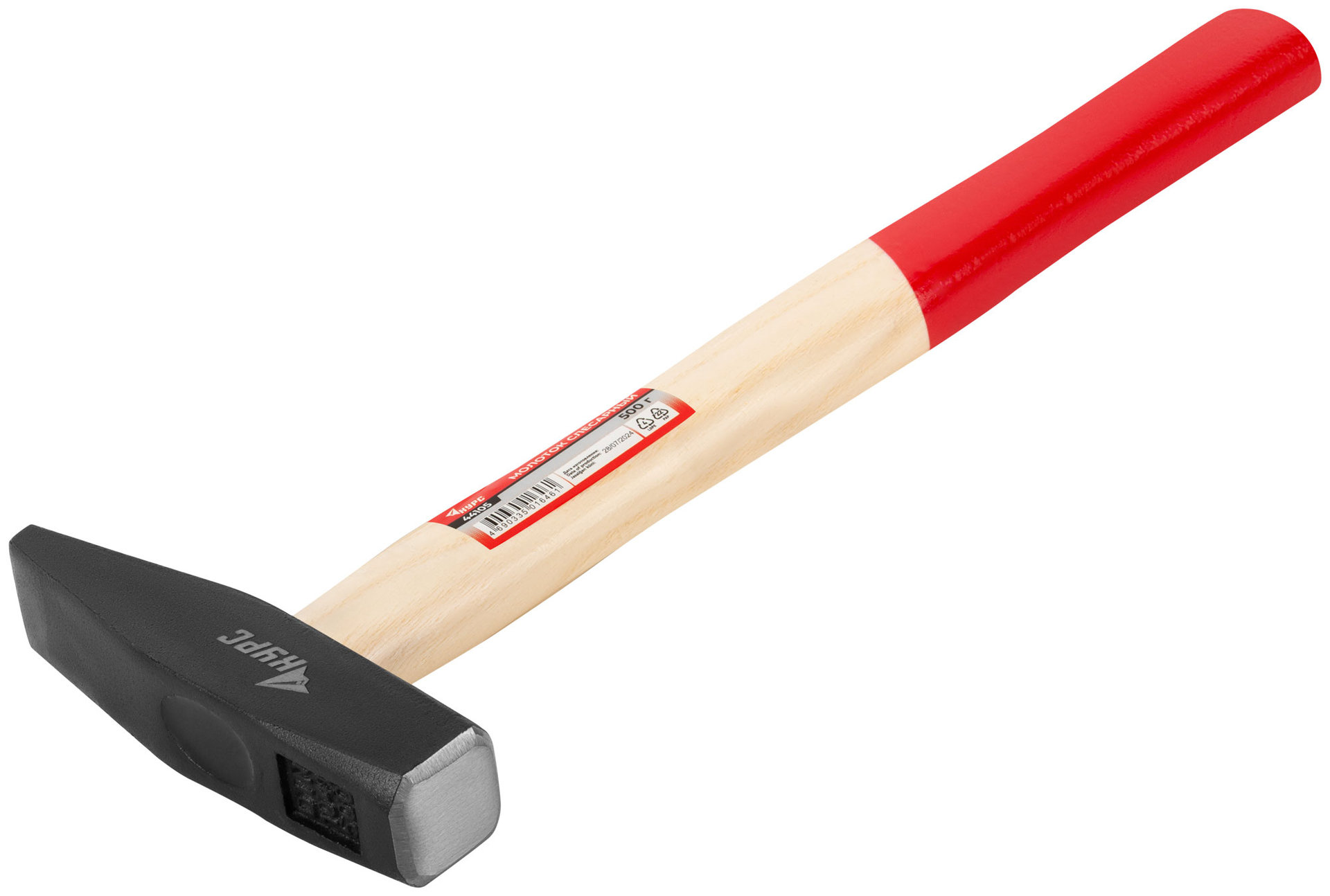 Молоток слесарный, деревянная ручка Оптима 500 гр. (44105)