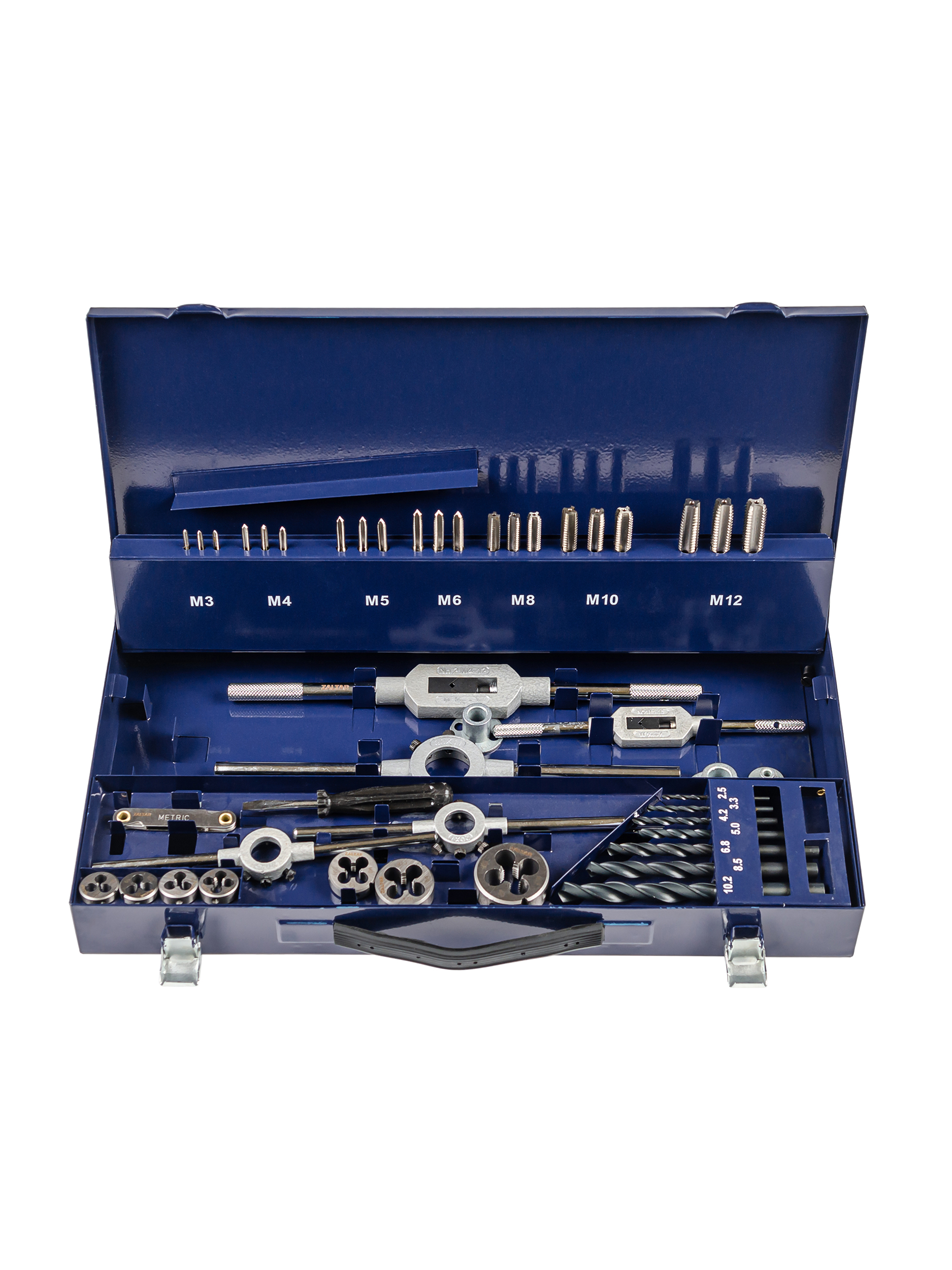 Набор резьбонарезного инструмента 15SF HSS, 51 пр., M3-M4-M5-M6-M8-M10-M12 (ZA-10721)