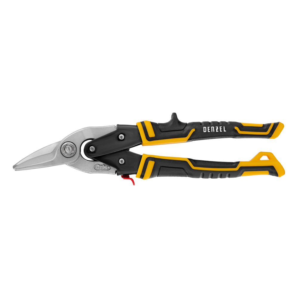 Ножницы по металлу, 270 мм, прямой и левый рез, сталь-СrMo, трехкомпонентные рукоятки Denzel (78372)