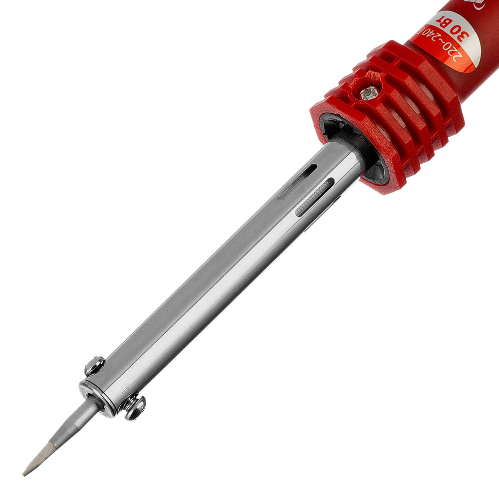 Паяльник, пластиковая рукоятка, медный наконечник с долговечным защитным покрытием, 220 В, 30 W Matrix (913003)