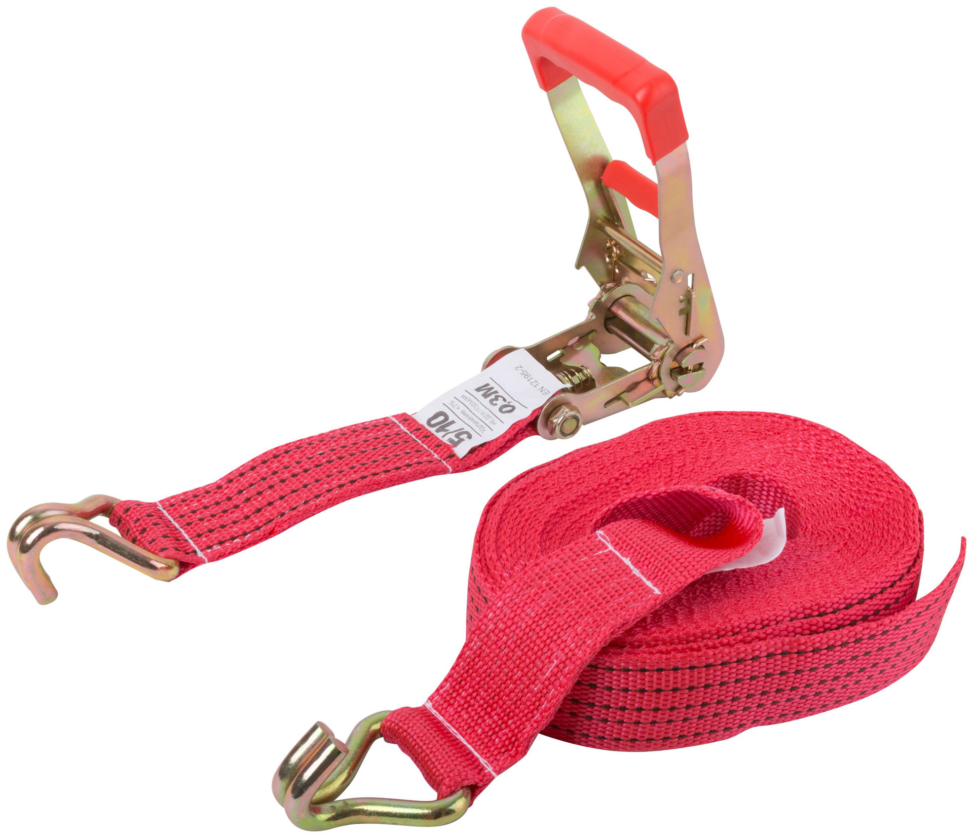 Ремень для крепления груза, храповый механизм 230 мм, лента 55 мм x 12 м, 5000 / 10000 кг (64924)