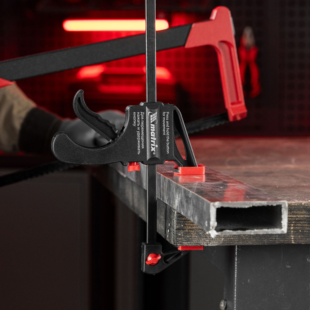 Струбцина универсальная, быстрозажимная, F-образная, 450 х 565 х 45 мм, пластиковый корпус Matrix (20574)