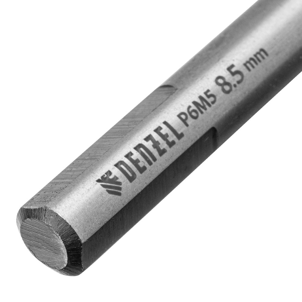 Сверло спиральное по металлу 8,5 x 117мм, Р6М5, Golden Tip, многогранная заточка Denzel (718283)