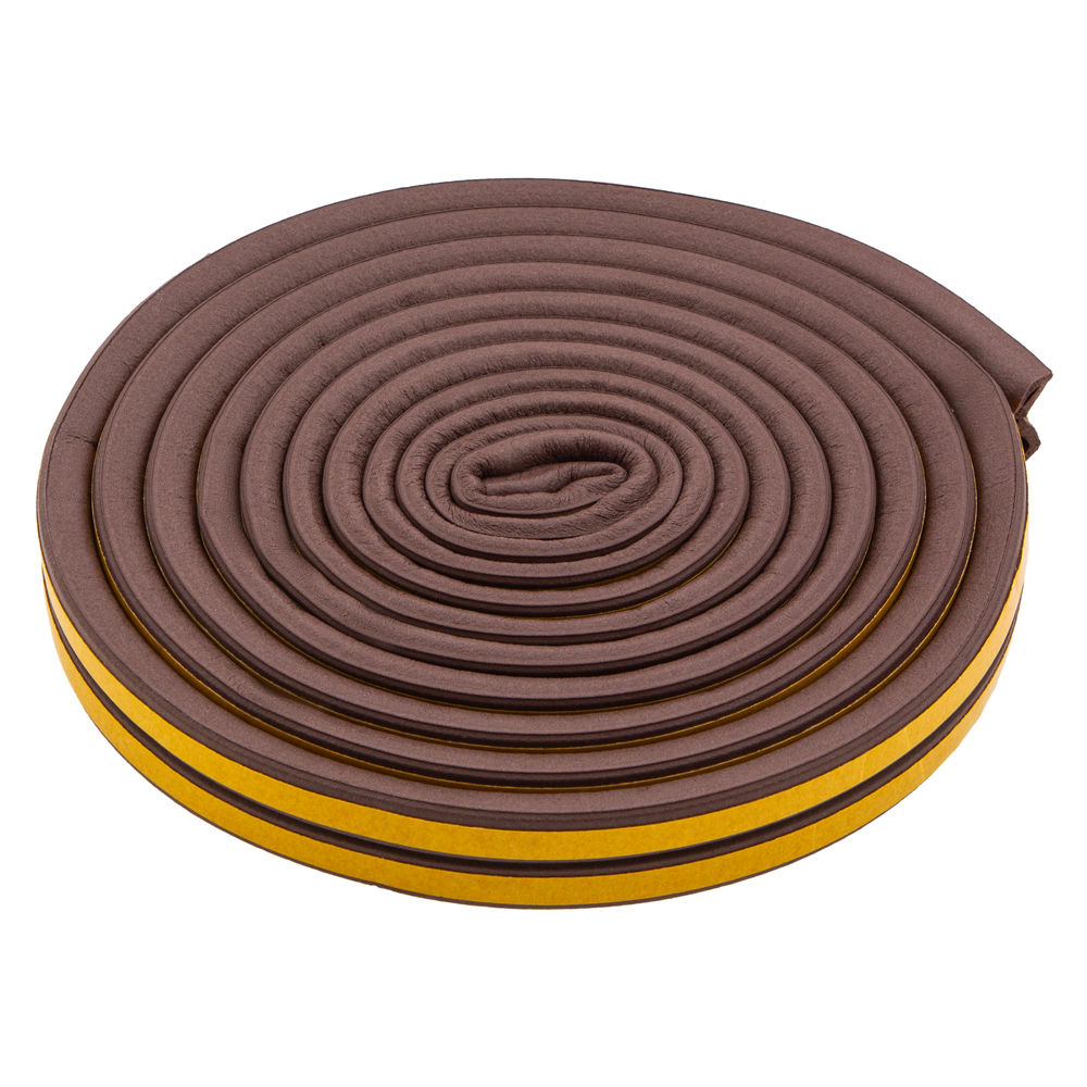 Уплотнитель резиновый, 6 м, профиль D, коричневый Сибртех (88916)