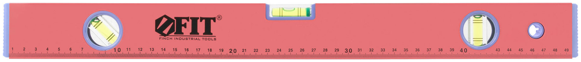 Уровень Стандарт, 3 глазка, красный корпус, фрезерованная рабочая грань, шкала 500 мм (18055)