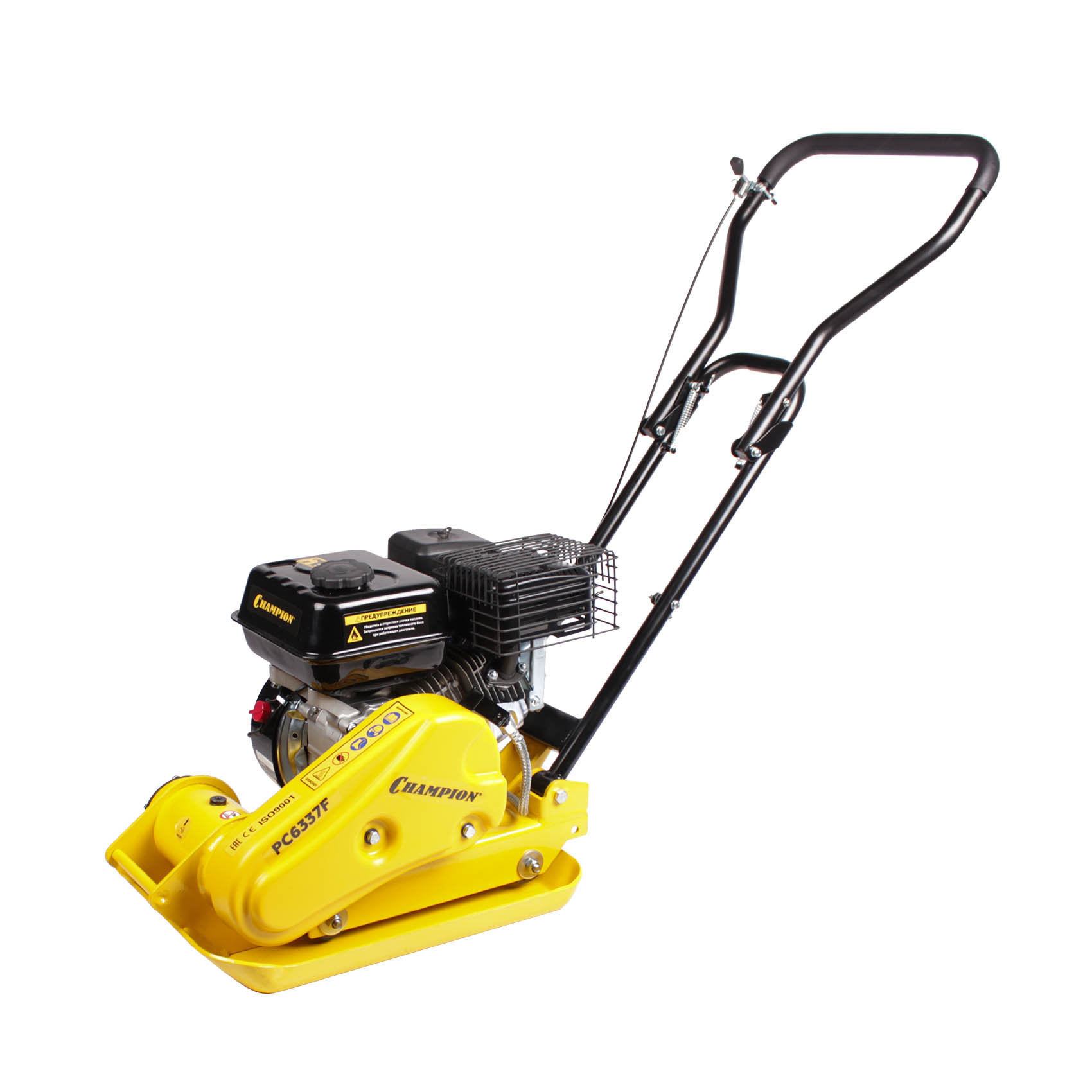 Виброплита бензиновая CHAMPION PC6337F (52,7кг11кН53*37см25см4кВт) (PC6337F)