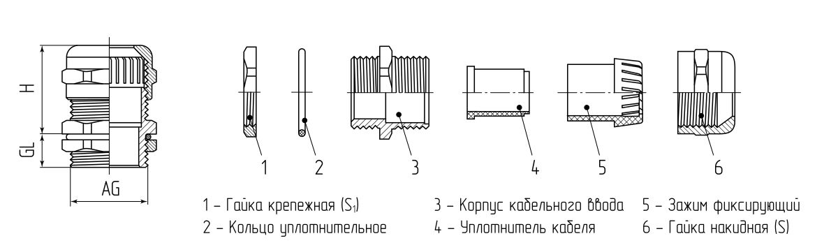 Ввод кабельный из нержавеющей стали MGM 20 (6-12 мм) (INOX) (Fortisflex) (85435)