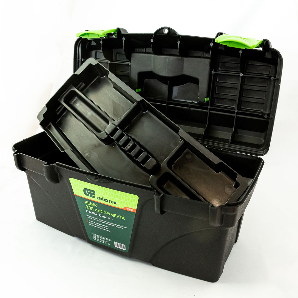Ящик для инструмента, 410 х 215 х 197 мм, 16, пластик Сибртех