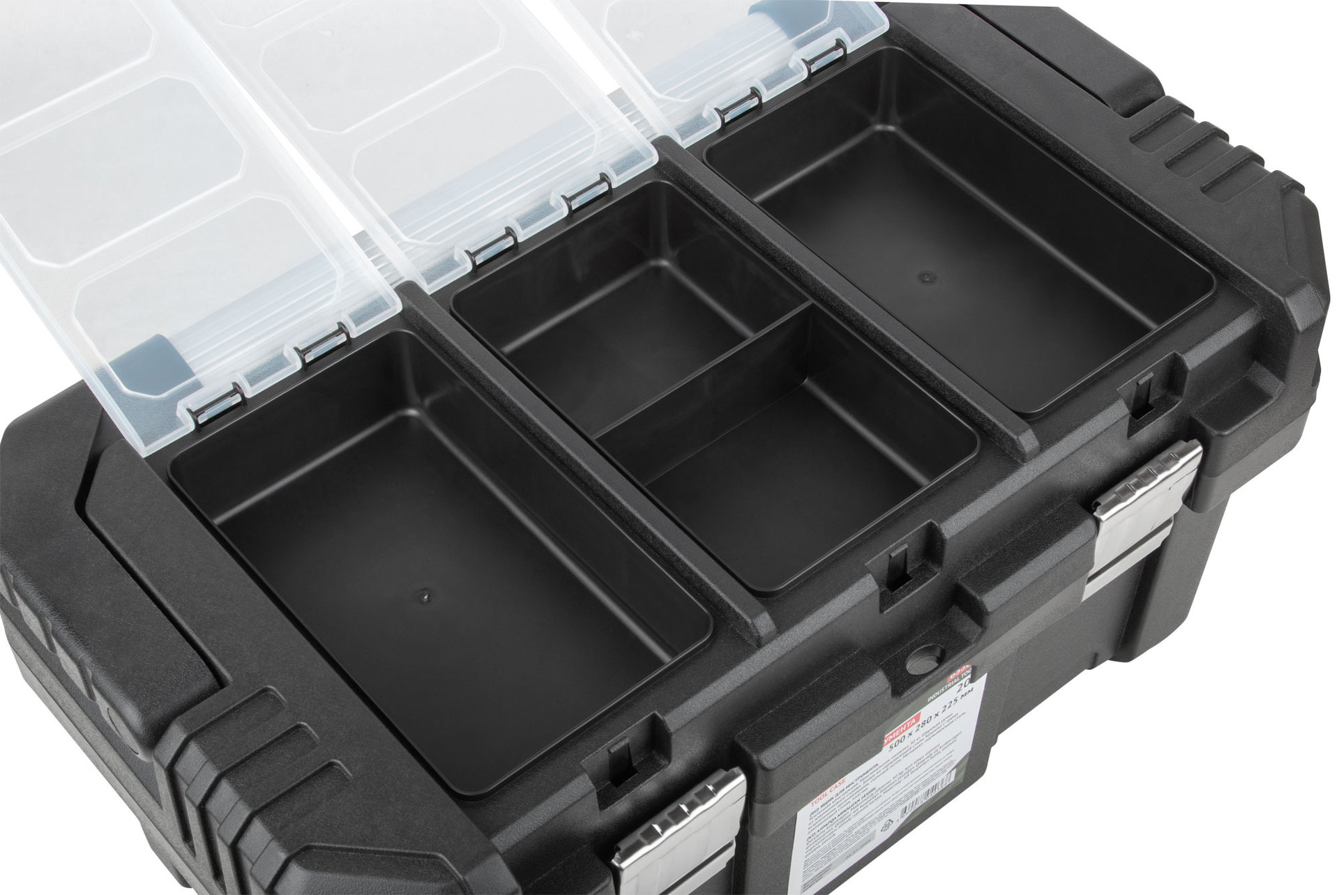 Ящик для инструмента пластиковый 20 ( 500х280х225 мм ) металл.замки, алюминиевая ручка