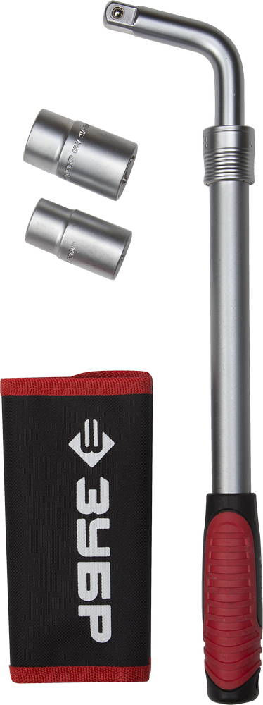 Ключ баллонный телескопический с торцовыми головками 17/19 мм 21/23 мм ЗУБР 27525-H4