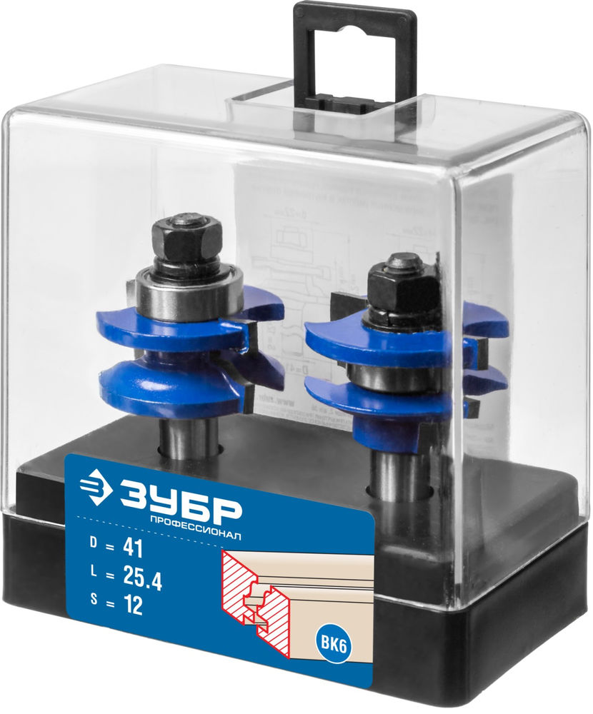 Набор фрез рамочных 41.3?23 мм №1 хвостовик 12 мм ЗУБР Профессионал 28771-41.3-H2