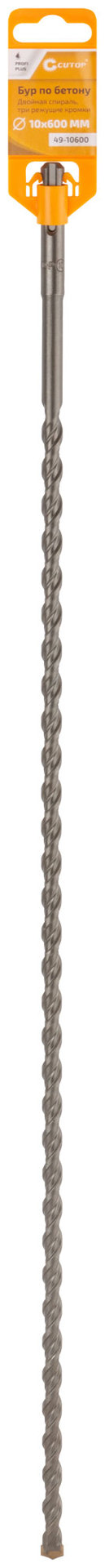 Бур по бетону CUTOP, Profi Plus - двойная спираль, три пылеотводящие кромки, 10 x 600 мм (49-10600)
