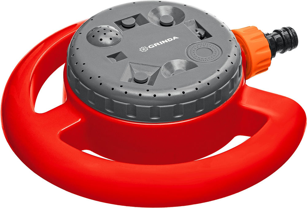 Стационарный распылитель GF-8, 8 режимов полива, на облегченной подставке, пластиковый GRINDA 8-427643