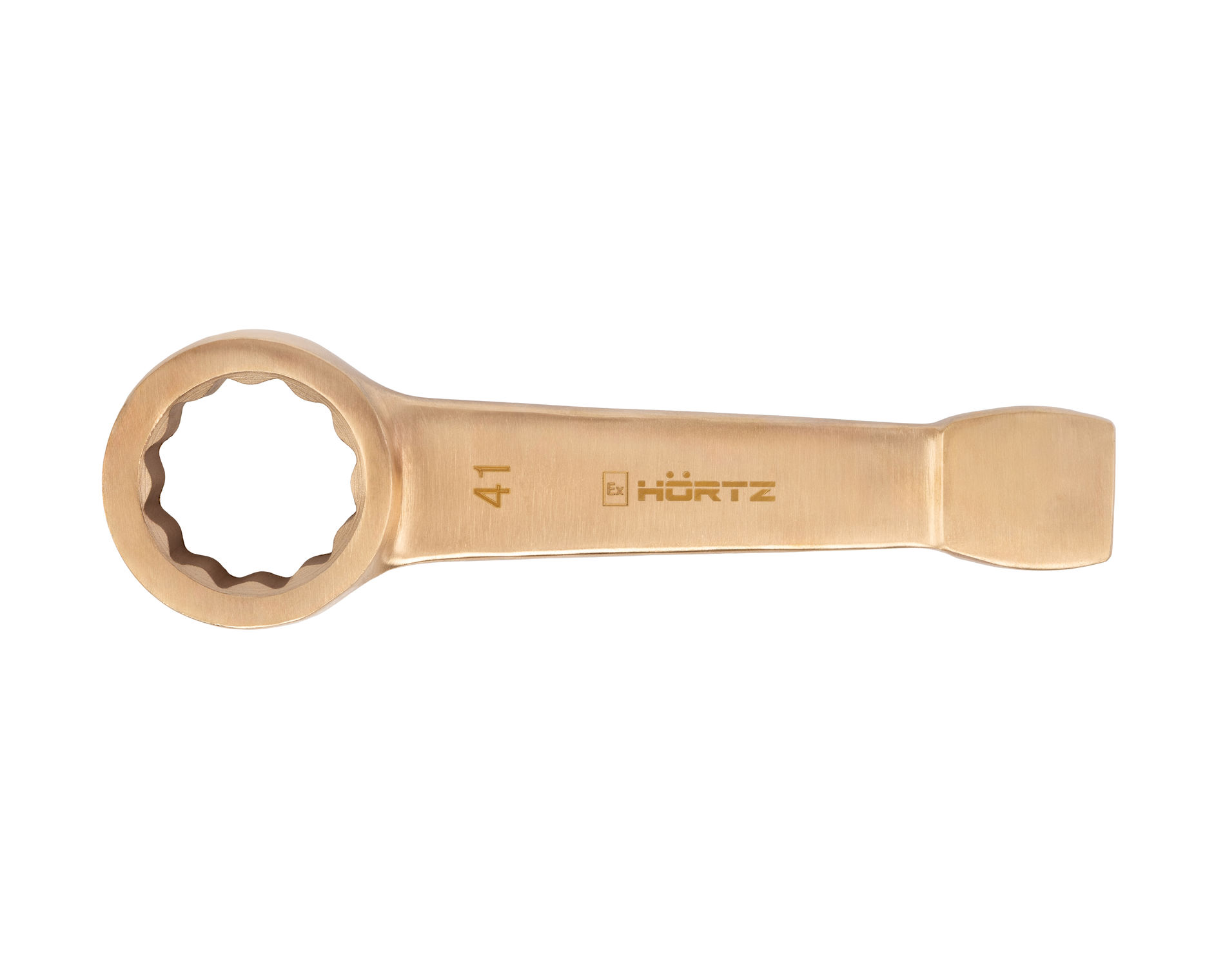 Ключ накидной односторонний ударный облегчённый 41 искробезопасный сплав BeCu 160A-41, HORTZ